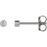 14K White Gold .04 CTW Natural Diamond Micro Bezel-Set Earrings