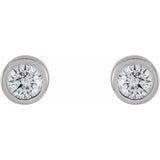 14K White Gold .04 CTW Natural Diamond Micro Bezel-Set Earrings