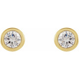 14K Yellow Gold .05 CTW Natural Diamond Micro Bezel-Set Earrings