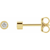 14K Yellow Gold 1/10 CTW Natural Diamond Micro Bezel-Set Earrings