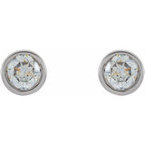 14K White Gold 1/8 CTW Natural Diamond Micro Bezel-Set Earrings