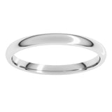 10K White Gold 2 mm Lightweight Comfort-Fit Half Round Band Size 6.5