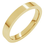 14K Yellow Gold 3 mm Comfort-Fit Flat Band Size 3.5