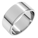 10K White Gold 8 mm Stepped-Edge Flat Band Size 10.5