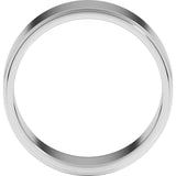 10K White Gold 8 mm Stepped-Edge Flat Band Size 10.5