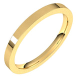 14K Yellow Gold 2 mm Comfort-Fit Flat Band Size 6.5