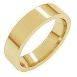 14K Yellow Gold 5 mm Comfort-Fit Flat Band Size 11.5