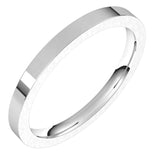 14K White Gold 2 mm Comfort-Fit Flat Band Size 9.5