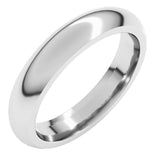 Platinum 4 mm Comfort-Fit Half Round Band Size 6