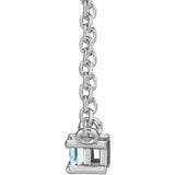 Sterling Silver Natural Sky Blue Topaz Solitaire 18" Necklace