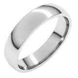 14K White Gold 4.5 mm Lightweight Comfort-Fit Half Round Band Size 8.5