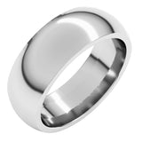Platinum 7 mm Comfort-Fit Half Round Band Size 10