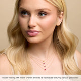 14K Yellow Gold Natural Pink Tourmaline 18" Necklace