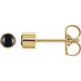 14K Yellow Gold Natural Black Onyx Bezel-Set Earring