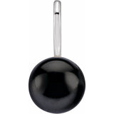 14K White Gold Cultured Black Akoya Pearl Charm/Pendant