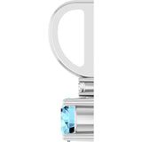 14K White Gold Natural Aquamarine & .015 CT Natural Diamond Charm/Pendant