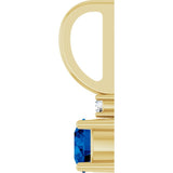 14K Yellow Gold Lab-Grown Blue Sapphire & .015 CT Natural Diamond Charm/Pendant