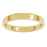 18K Yellow Gold 3 mm Beveled-Edge Comfort-Fit Flat Band Size 6