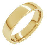 14K Yellow Gold 5 mm Comfort-Fit European-Style Band Size 10