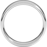 14K White Gold 7 mm Comfort-Fit European-Style Band Size 10