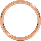 10K Rose Gold 3 mm Comfort-Fit European-Style Band Size 6.5