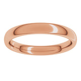 10K Rose Gold 3 mm Comfort-Fit European-Style Band Size 6.5