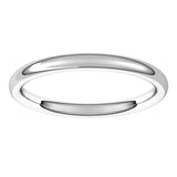 Platinum 2 mm Comfort-Fit European-Style Band Size 6