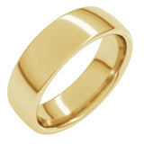 14K Yellow Gold 6 mm Comfort-Fit European-Style Band Size 7.5