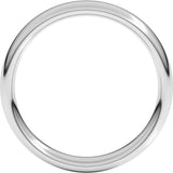 Platinum 4 mm Comfort-Fit European-Style Band Size 7.5