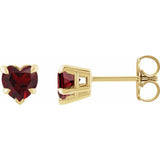 14K Yellow Gold Natural Mozambique Garnet Stud Earrings