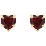 14K Yellow Gold Natural Mozambique Garnet Stud Earrings