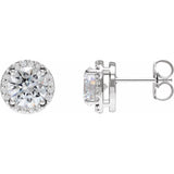 14K White Gold 1/2 CTW Natural Diamond Halo-Style Earrings