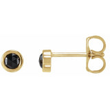 14K Yellow Gold 1/5 CTW Rose-Cut Natural Black Diamond Bezel-Set Earrings