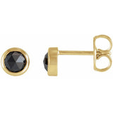 14K Yellow Gold 1/2 CTW Rose-Cut Natural Black Diamond Bezel-Set Earrings