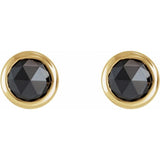 14K Yellow Gold 1/2 CTW Rose-Cut Natural Black Diamond Bezel-Set Earrings