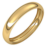 10K Yellow Gold 3.5 mm Half Round Band Size 9.5