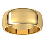14K Yellow Gold 8 mm Half Round Band Size 12