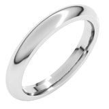 Platinum 3 mm Comfort-Fit Half Round Band Size 7.5