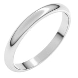 14K White Gold 2.5 mm Half Round Band Size 5.5