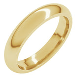 14K Yellow Gold 4 mm Comfort-Fit Half Round Band Size 8.5