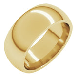 14K Yellow Gold 8 mm Comfort-Fit Half Round Band Size 10.5