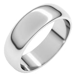 18K White Gold 6 mm Half Round Band Size 10.5