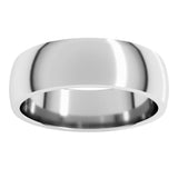 Platinum 6 mm Lightweight Comfort-Fit Half Round Band Size 10