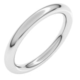 14K White Gold 2.5 mm Comfort-Fit Full Round Band Size 10
