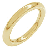 18K Yellow Gold 3 mm Comfort-Fit Full Round Band Size 11.5