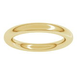 18K Yellow Gold 3 mm Comfort-Fit Full Round Band Size 11.5