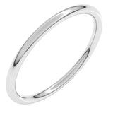 14K White Gold 1.5 mm Comfort-Fit Full Round Band Size 14