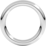 14K White Gold 3 mm Comfort-Fit Full Round Band Size 6.5