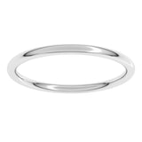 14K White Gold 1.5 mm Comfort-Fit Full Round Band Size 6