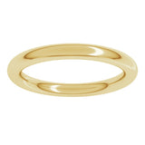 14K Yellow Gold 2.5 mm Comfort-Fit Full Round Band Size 6